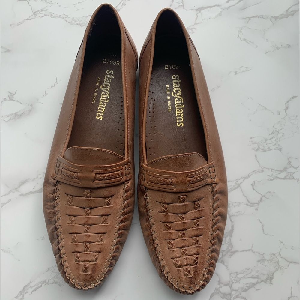 Stacy Adams Mens Tan Leather Loafers | Size 10